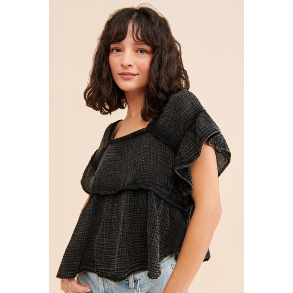 Daily Practice by Anthropologie + Kaveri Gauzy Ruffled Blouse
